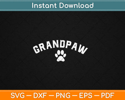Grandpaw Dog Grandkids Funny Grandpa Svg Digital Cutting File