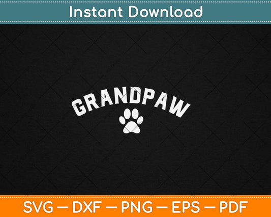 Grandpaw Dog Grandkids Funny Grandpa Svg Digital Cutting File
