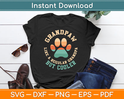 Grandpaw Dog Grandpa Grandfather Funny Grand Paw Retro SVG Digital Cutting File