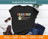 Grandpaw Vintage Grand Paw Regular Grandpa Dog Lover Svg Digital Cutting File