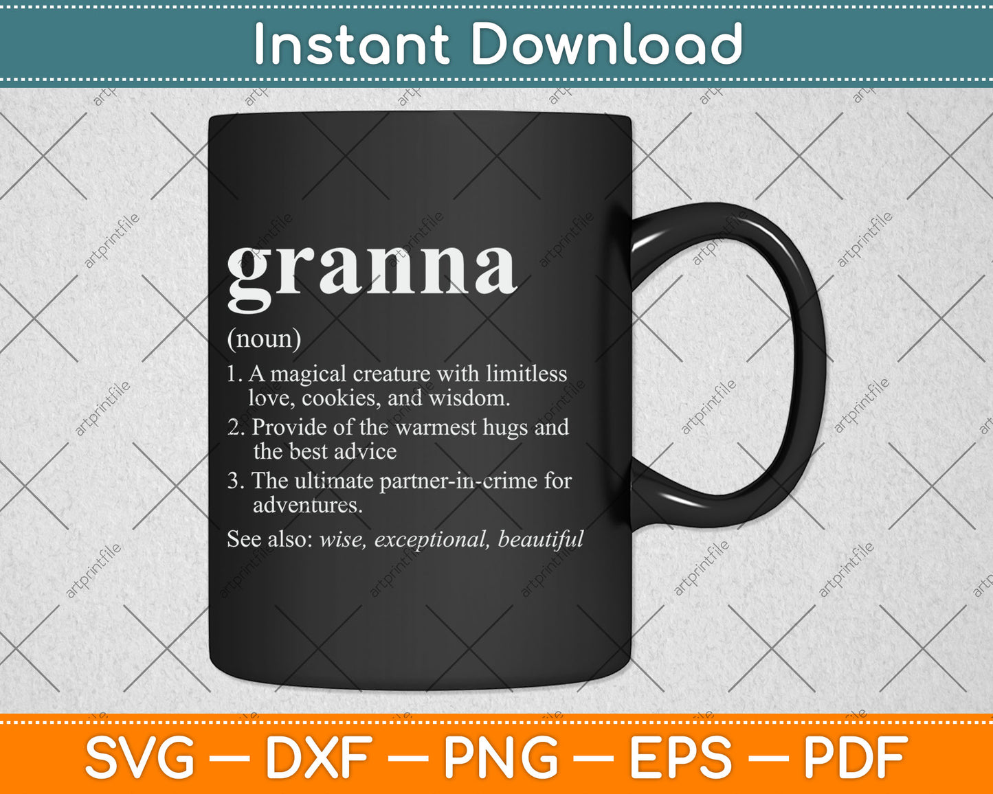 Granna Definition Funny Mother's Day Noun Svg Digital Cutting File