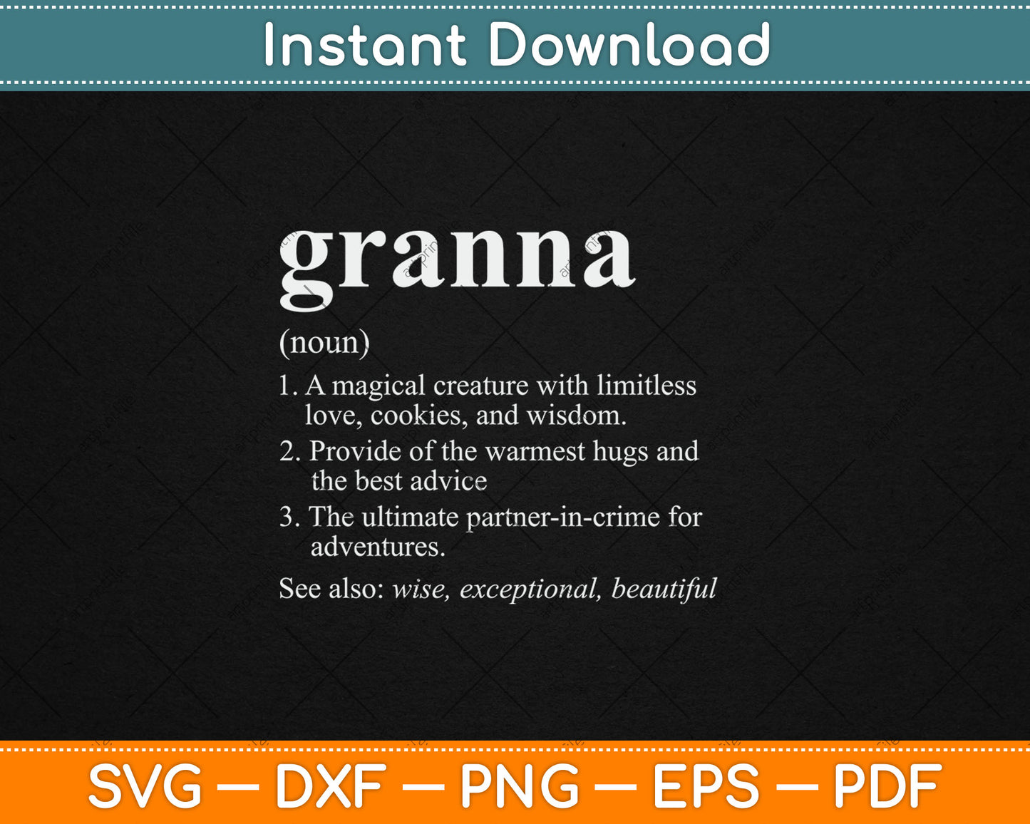 Granna Definition Funny Mother's Day Noun Svg Digital Cutting File