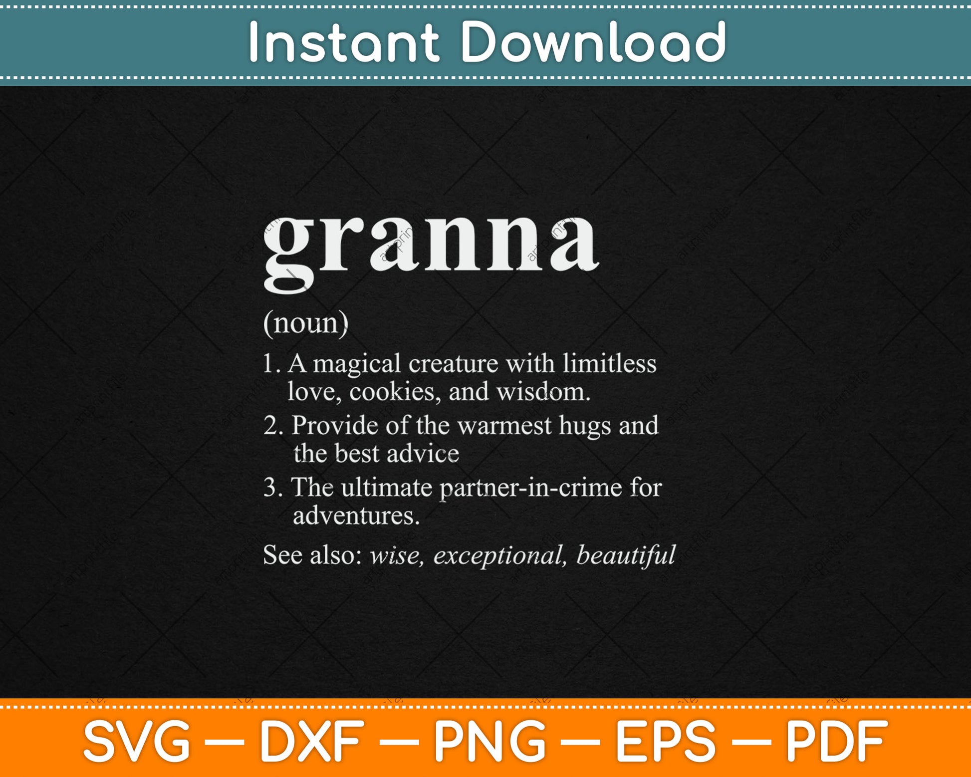 Granna Definition Funny Mother's Day Noun Svg Digital Cutting File