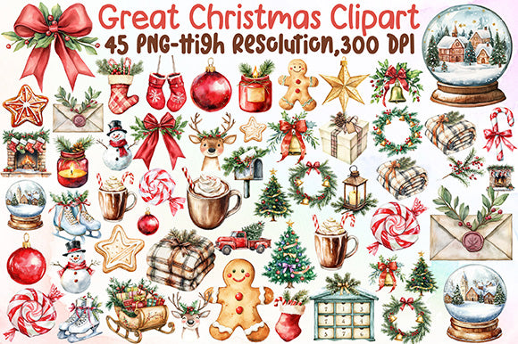 Great Christmas Clipart Bundle PNG