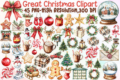 Great Christmas Clipart Bundle PNG