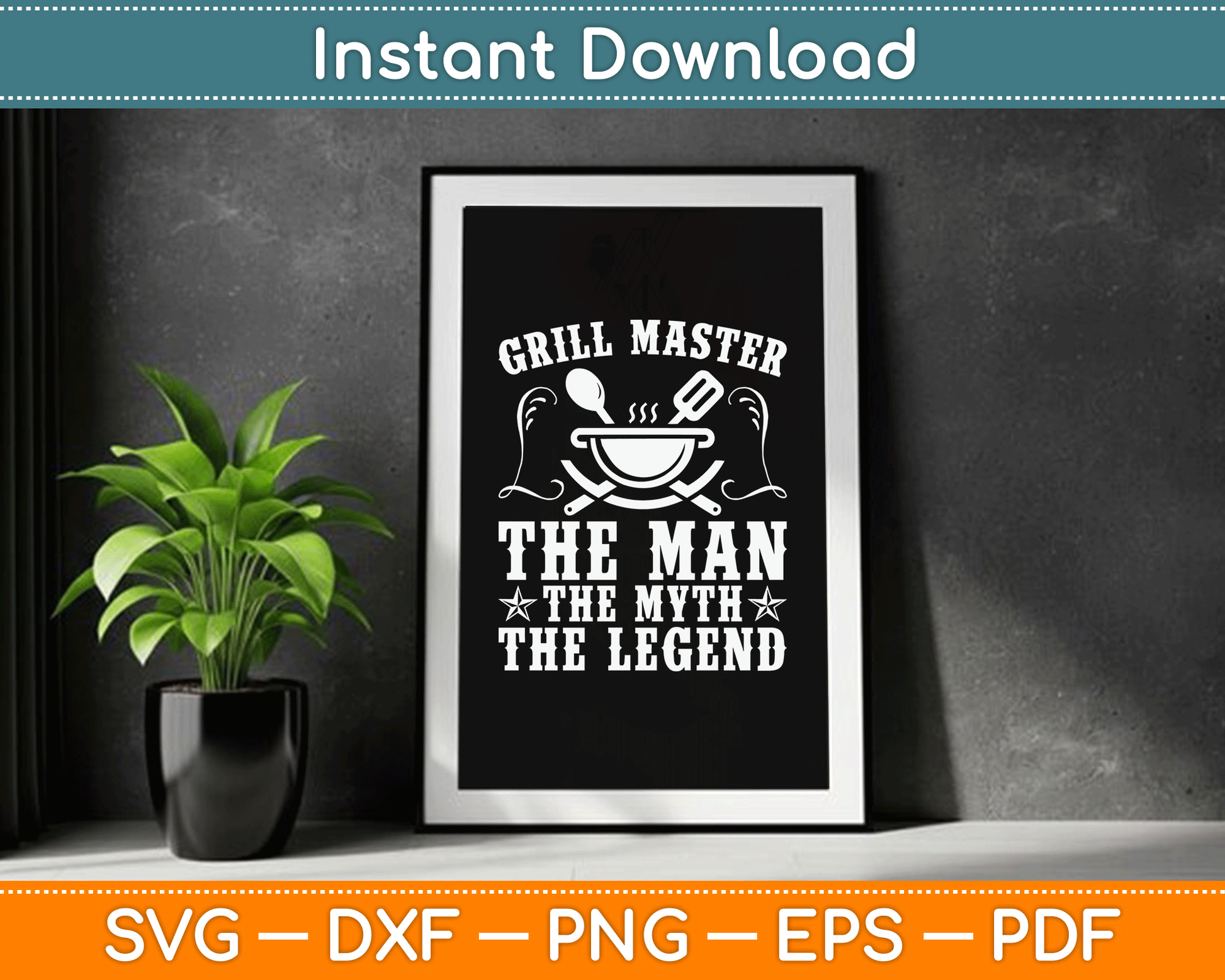 Grill Master The Man The Myth Legend Funny BBQ Smoker SVG Digital Cutting File