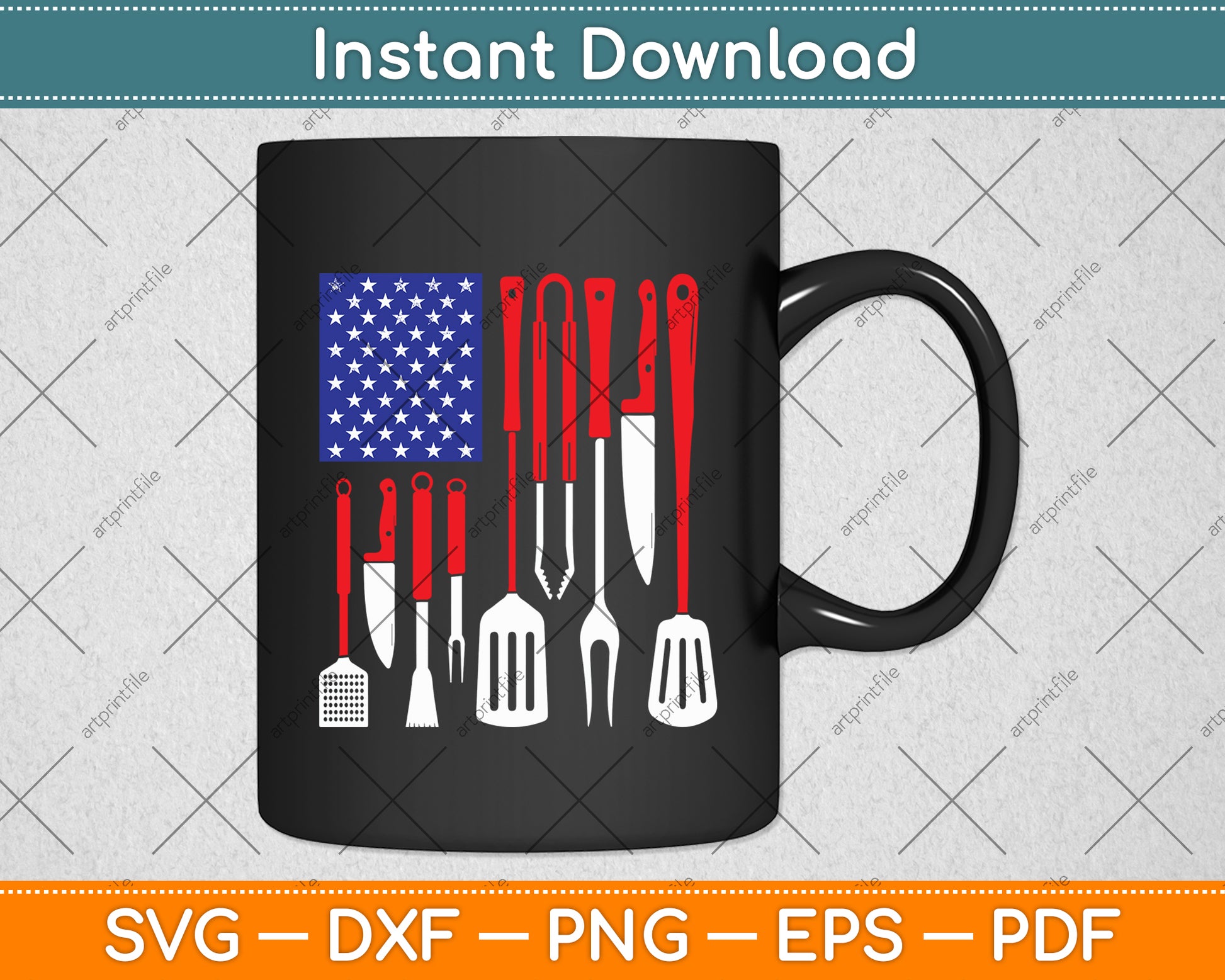 Cool American USA Flag Funny BBQ Grilling Barbecue Svg Digital Cutting File