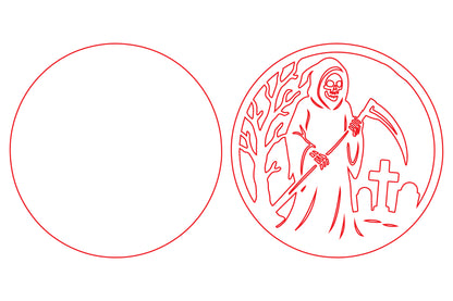 Grim Reaper in Graveyard Halloween SVG