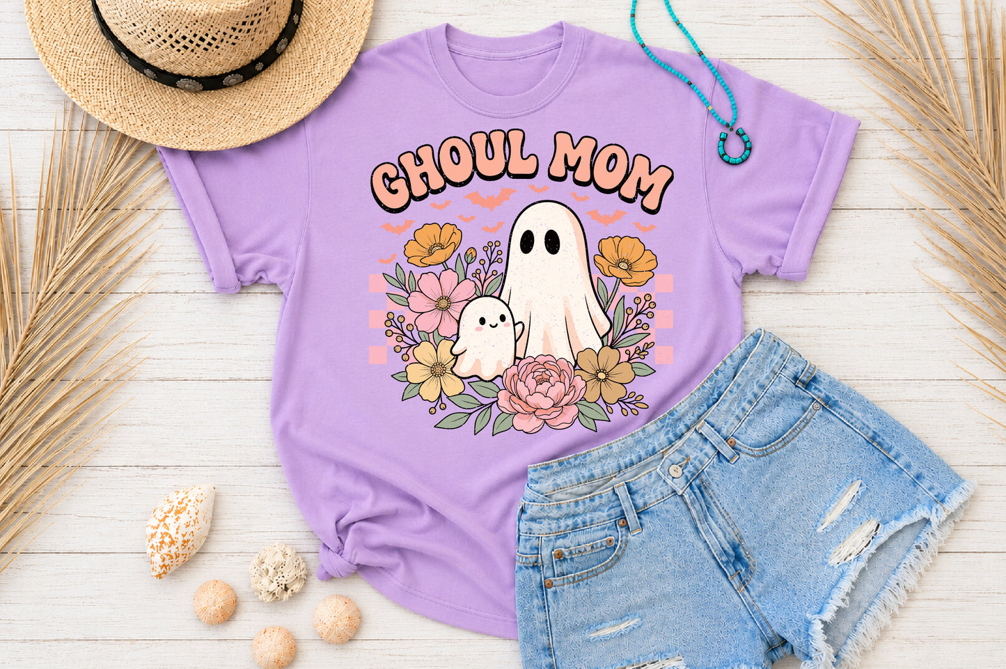 Ghoul Mom PNG Groovy Halloween Mom Sublimation Design Spooky Mama PNG