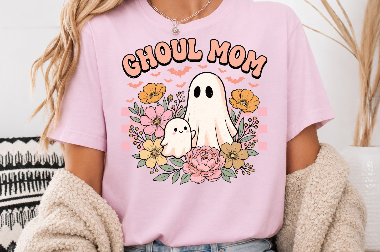 Ghoul Mom PNG Groovy Halloween Mom Sublimation Design Spooky Mama PNG
