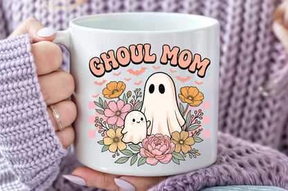 Ghoul Mom PNG Groovy Halloween Mom Sublimation Design Spooky Mama PNG