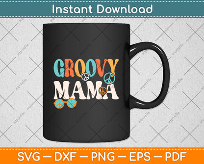 Groovy Mama Mom Hippie Svg Digital Cutting File