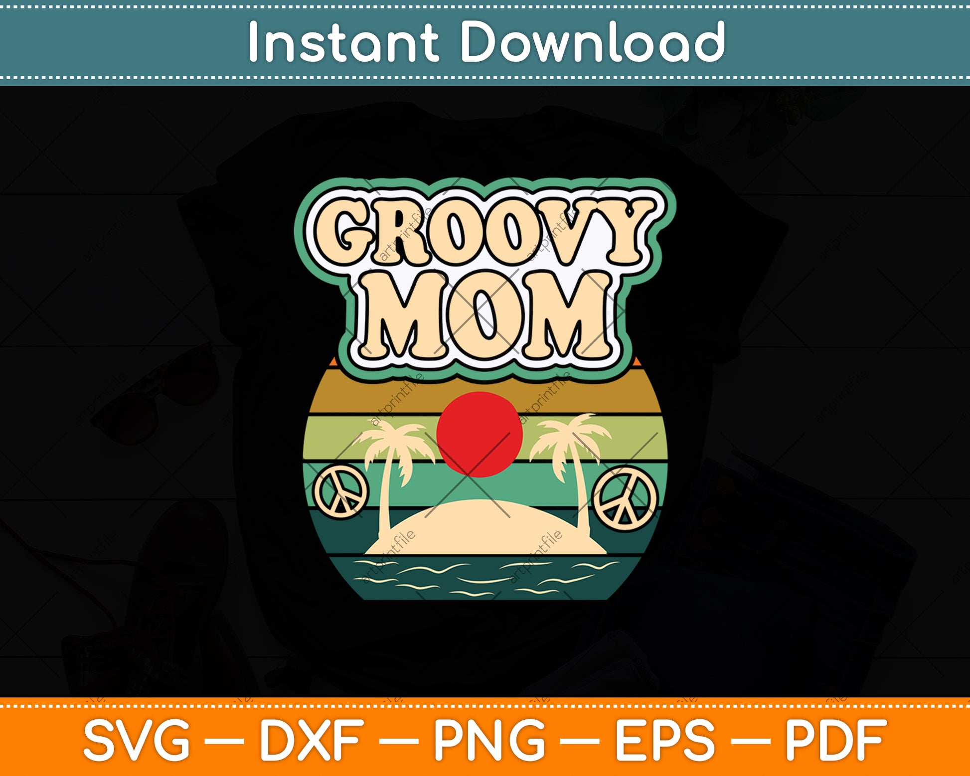 Groovy Mom 70s Aesthetic Nostalgia Svg Digital Cutting File