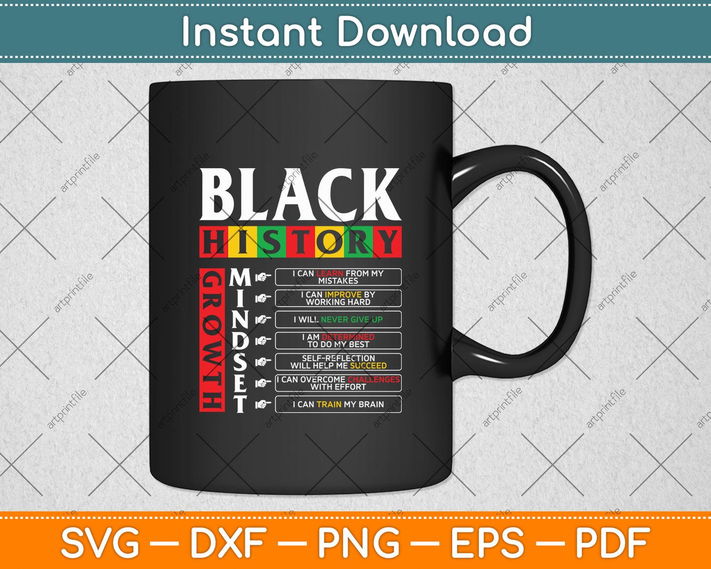Growth Mindset Definition Cool Black History Month Svg Digital Cutting File