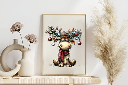 Grumpy Christmas Animals Clipart PNG