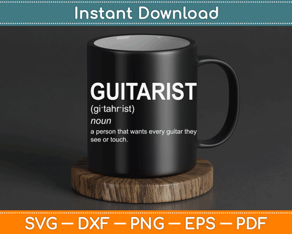 Guitar Player Guitarist Definition Funny SVG Digital Cutting File