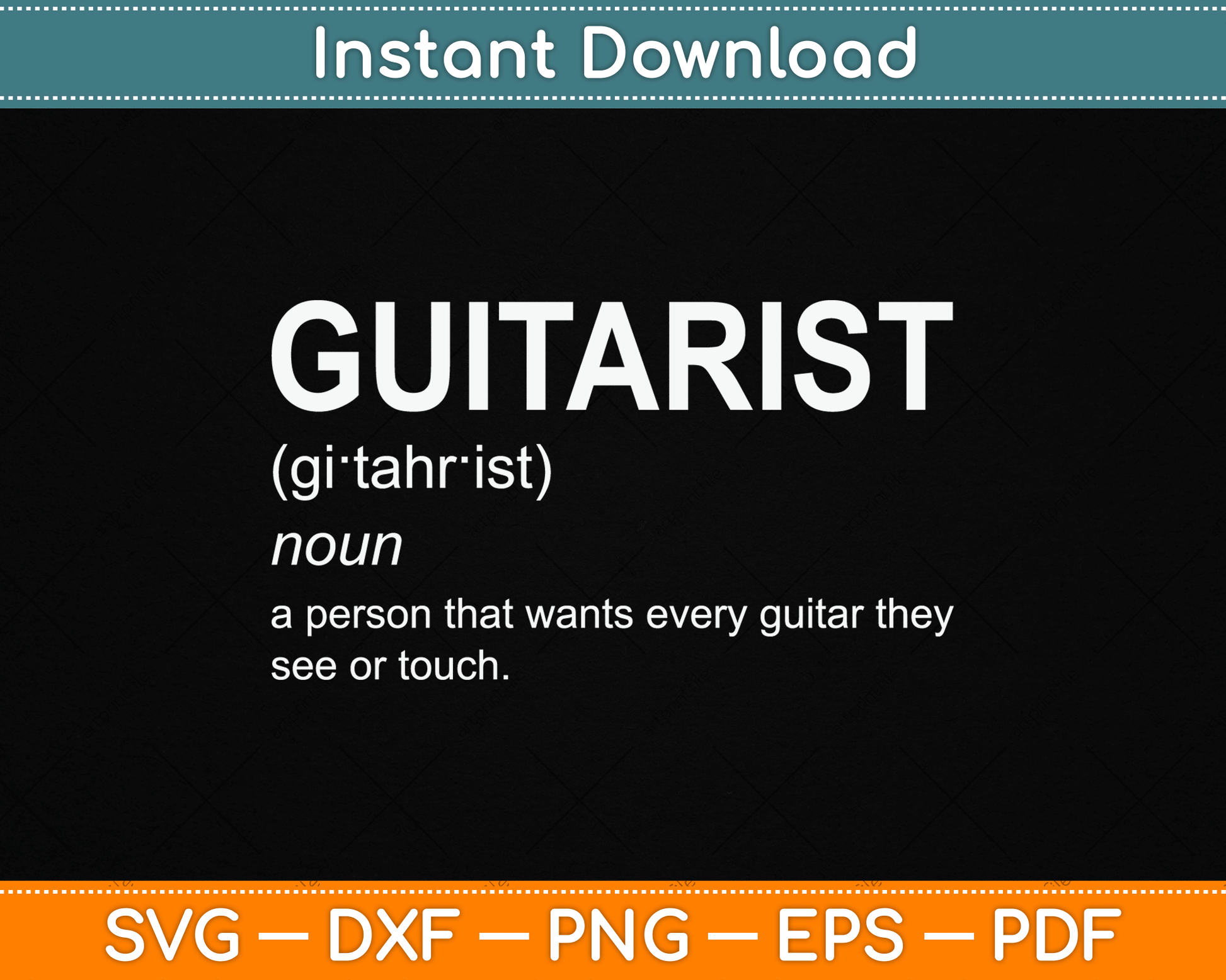 Guitar Player Guitarist Definition Funny SVG Digital Cutting File