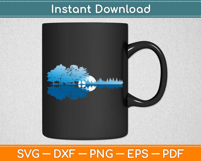 Guitar Lake Shadow Love Guitar Musician Svg Digital Cutting File