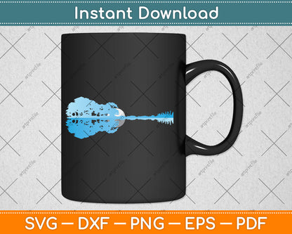 Guitar Lake Shadow Love Guitar Musician Svg Digital Cutting File