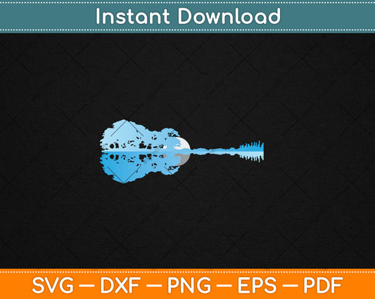 Guitar Lake Shadow Love Guitar Musician Svg Digital Cutting File