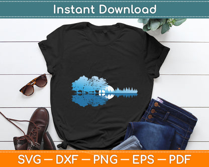 Guitar Lake Shadow Love Guitar Musician Svg Digital Cutting File