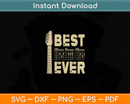 Guitarist Father Best Dad Ever DAD Chord Gifts Guitar Svg Digital Cutting File