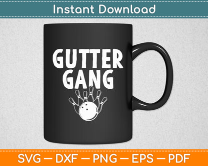 Gutter Gang Bowling Sport Bowler Svg Digital Cutting File
