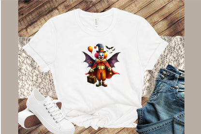 Scary Evil Circus Clowns Halloween PNG Clipart Bundle