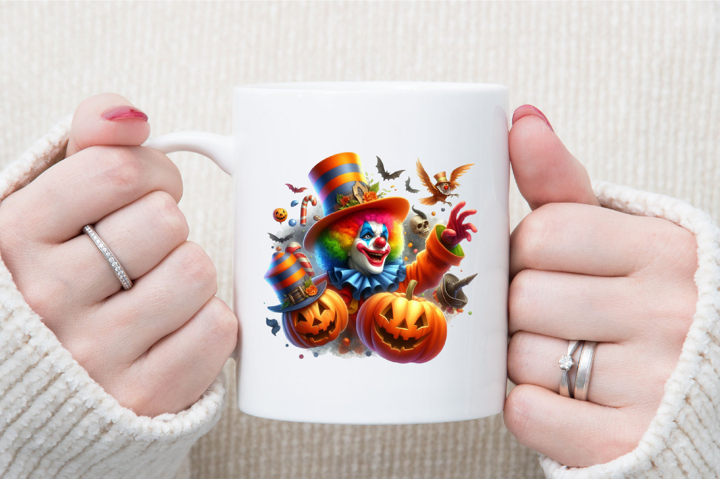 Scary Evil Circus Clowns Halloween PNG Clipart Bundle