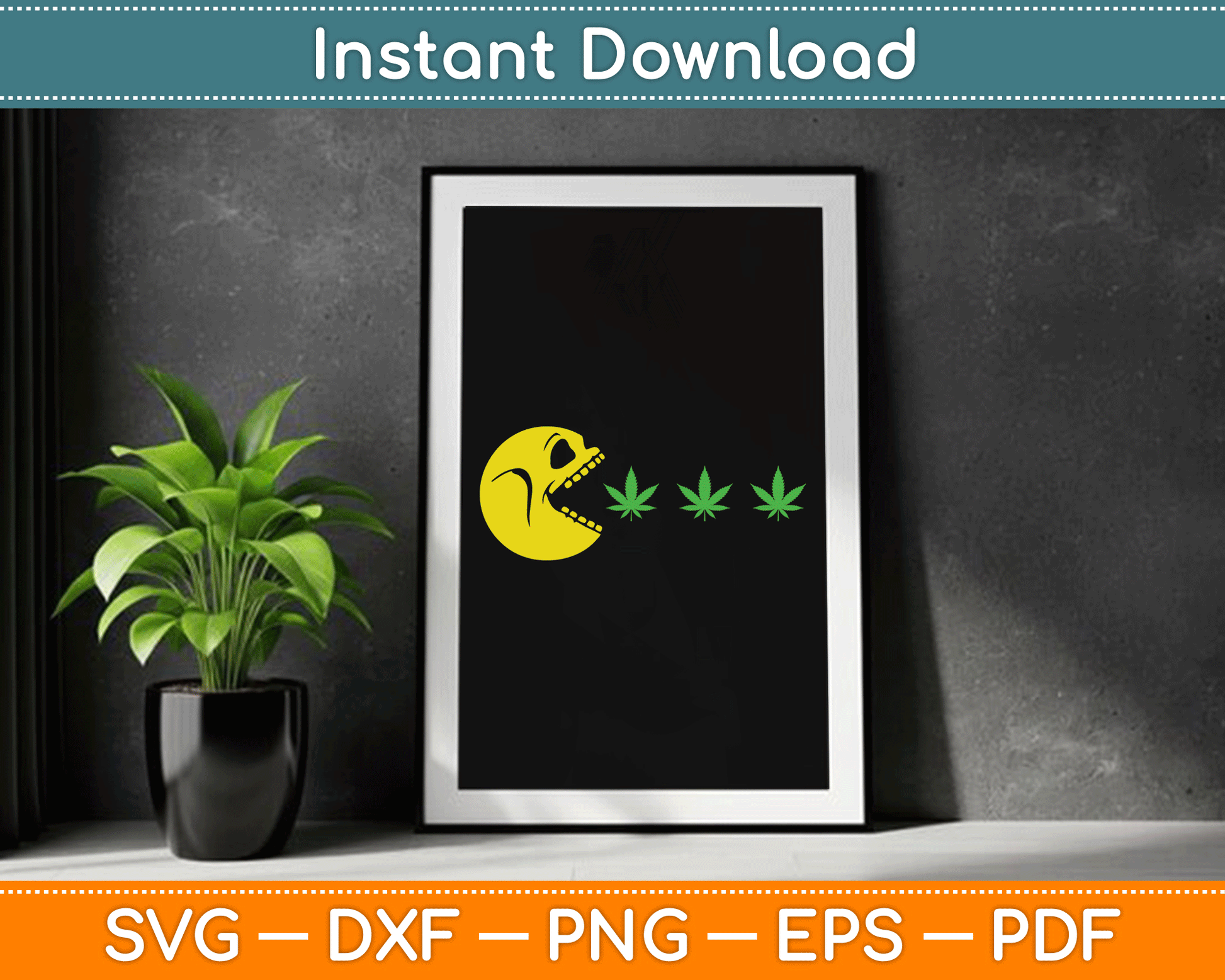 Halloween Skeleton Eats Weed Funny Marijuana Cannabis SVG Digital Cutting File