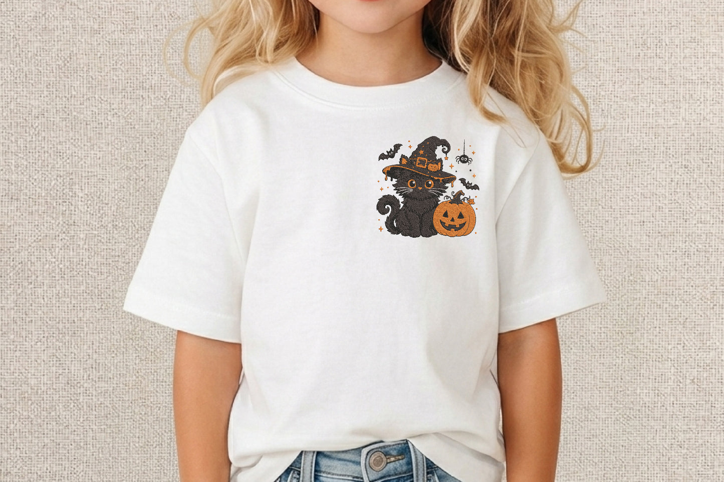 Halloween Black Cat Embroidery Design – Cute Spooky Black Cat Machine Embroidery Pattern, Halloween Animal Embroidery Design