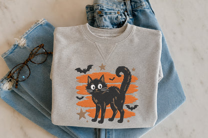 Halloween Black Cat Embroidery
