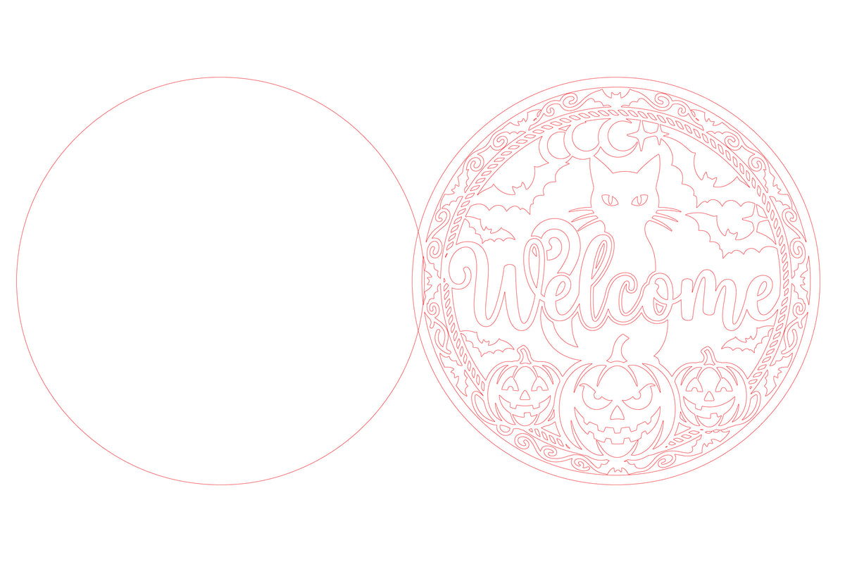 Halloween Black Cat Welcome SVG