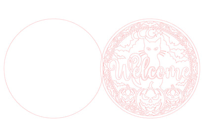 Halloween Black Cat Welcome SVG