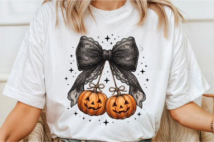 Halloween Bow and Pumpkin PNG