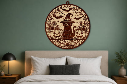 Halloween Cat Hanging Ornament SVG Laser Cut