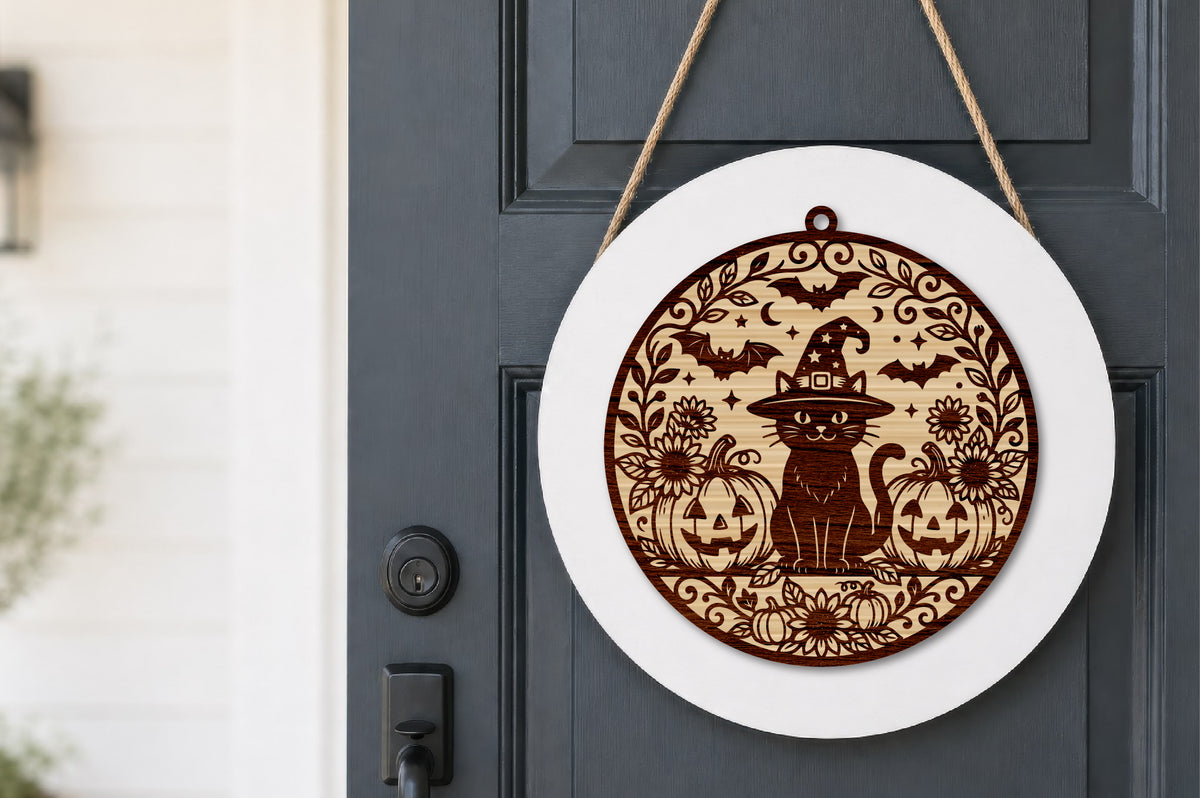 Halloween Cat Hanging Ornament SVG Laser Cut