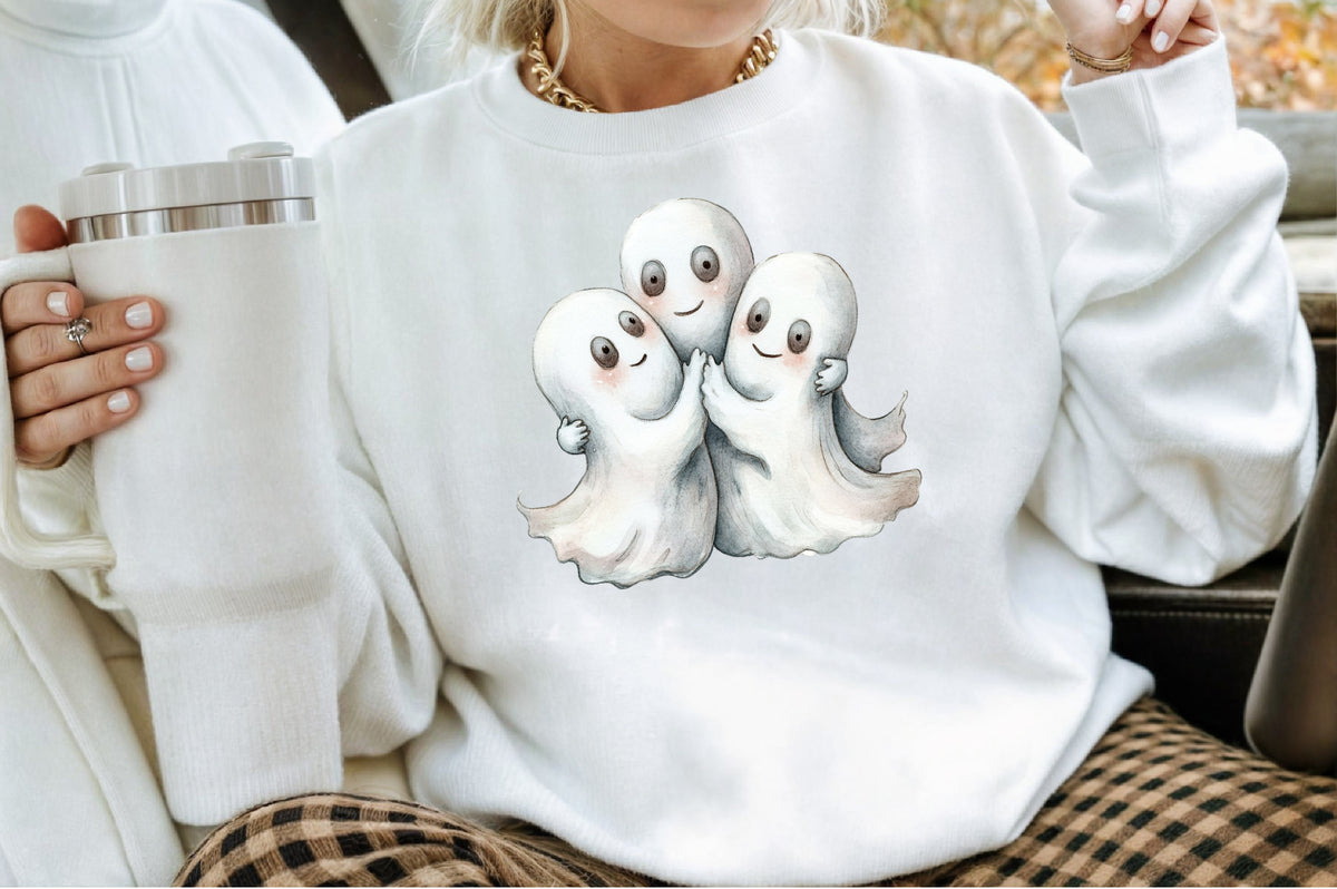 Halloween Cute Spooky Ghost Clipart Bundle PNG