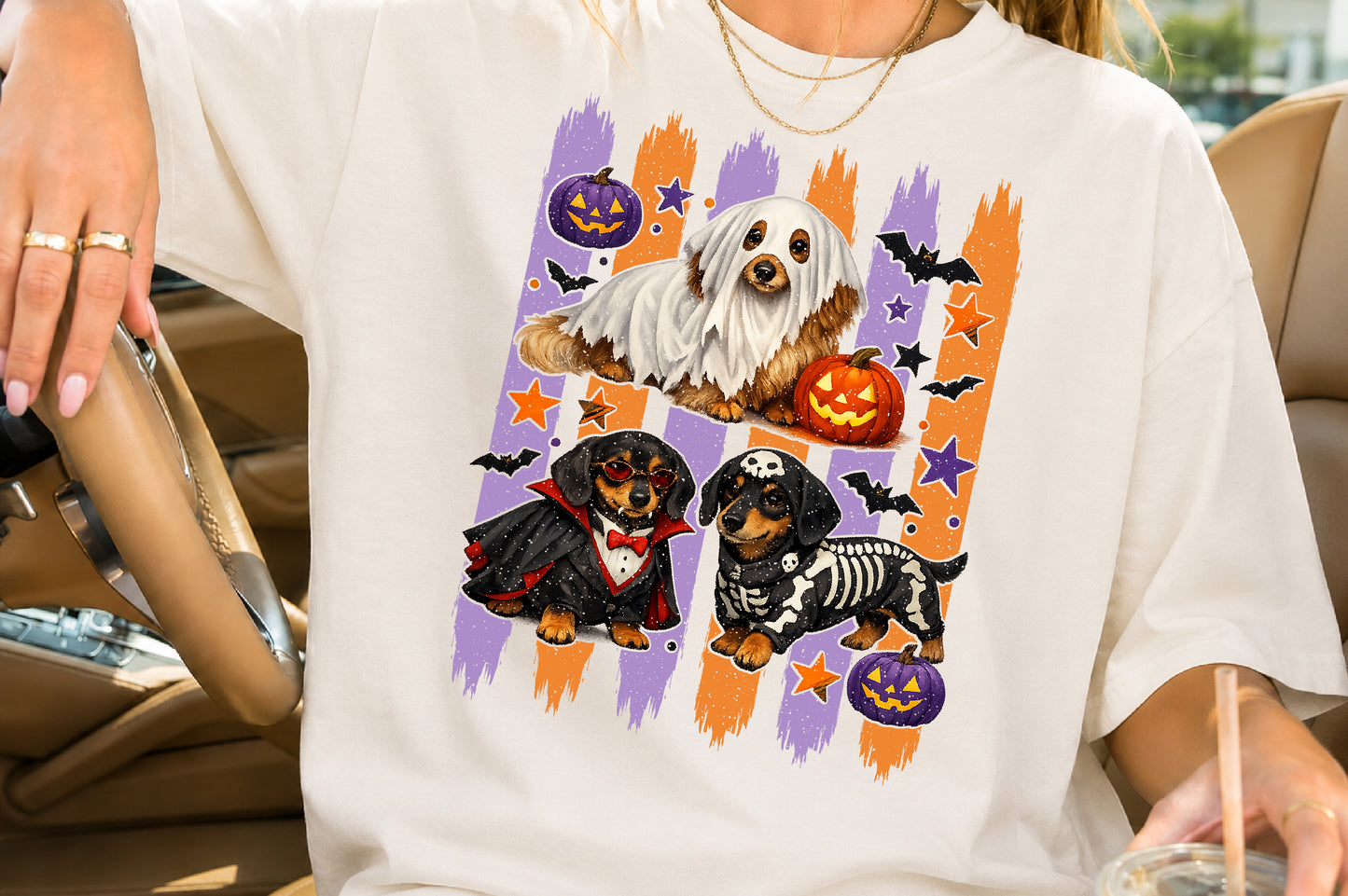 Halloween Dachshund PNG Bundle Cute Spooky Dog Sublimation Clipart