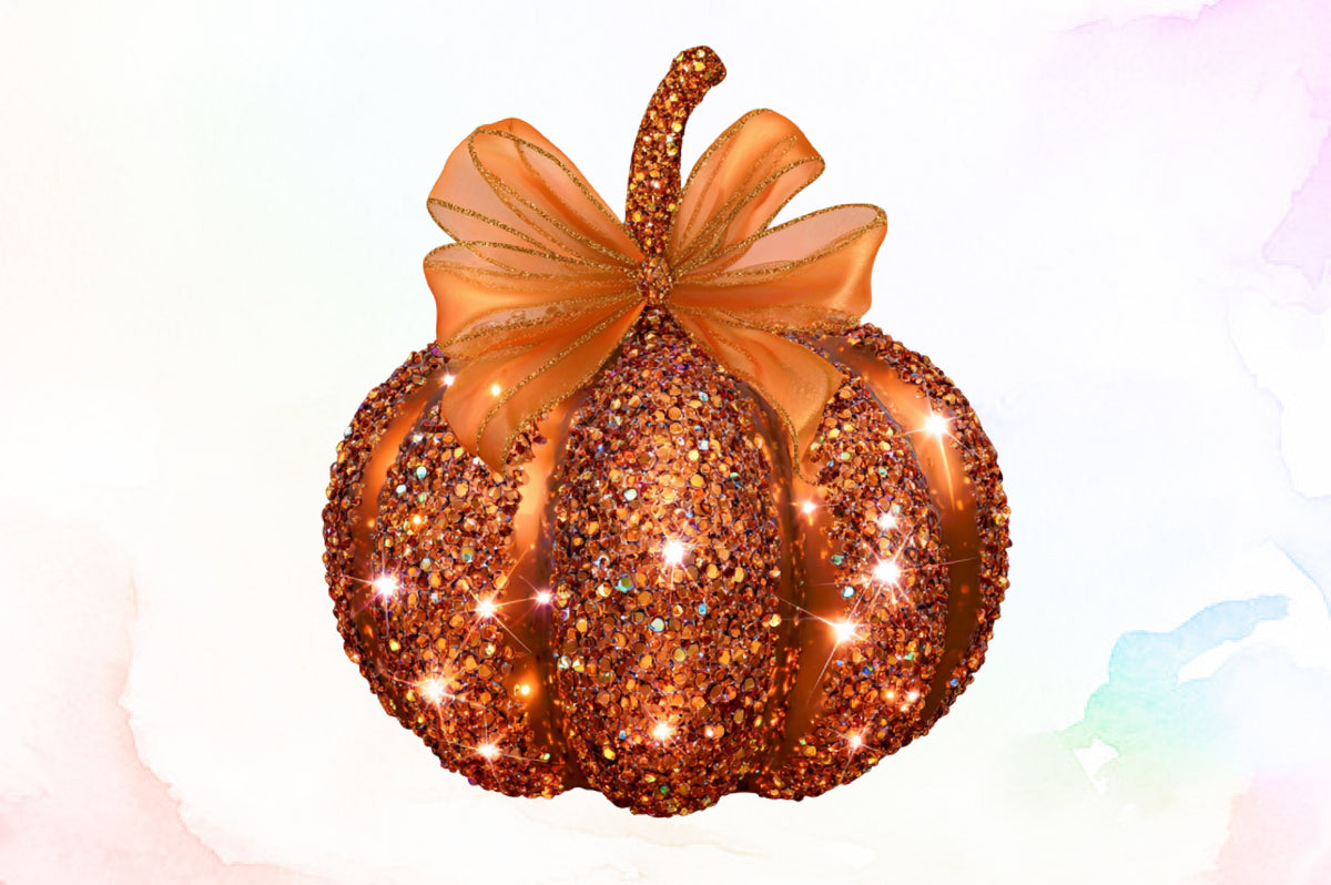 Halloween Disco Glitter Pumpkin PNG