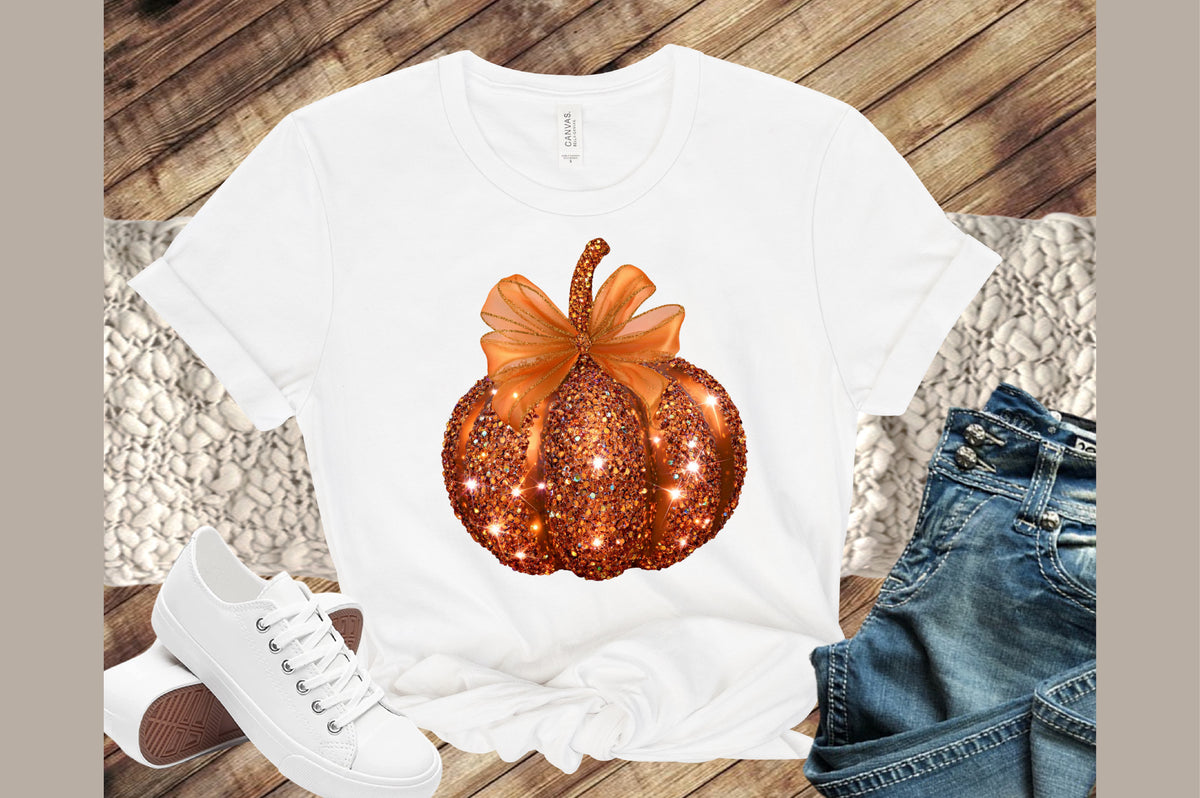 Halloween Disco Glitter Pumpkin PNG
