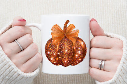Halloween Disco Glitter Pumpkin PNG