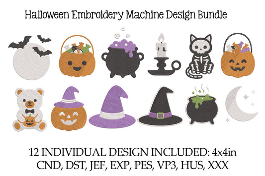 Halloween Embroidery Design Bundle