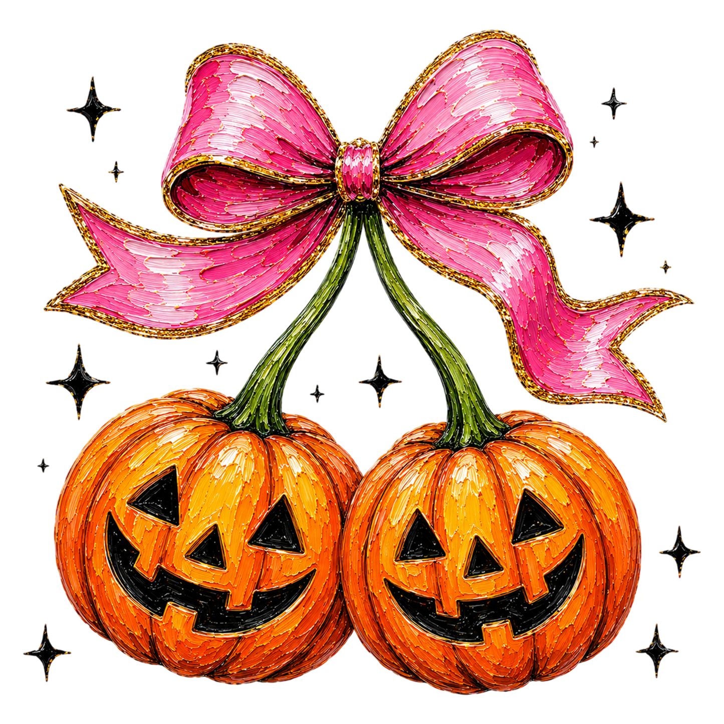 Halloween Pumpkin Bow PNG | Cute Jack O Lantern Pink Bow Fall Pumpkin Coquette Clipart | Spooky Sublimation Design