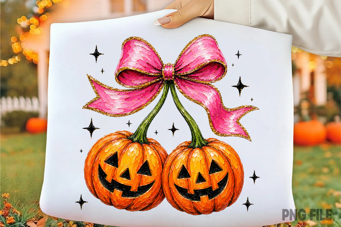 Halloween Pumpkin Bow PNG | Cute Jack O Lantern Pink Bow Fall Pumpkin Coquette Clipart | Spooky Sublimation Design