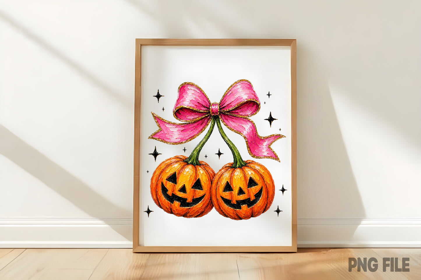 Halloween Pumpkin Bow PNG | Cute Jack O Lantern Pink Bow Fall Pumpkin Coquette Clipart | Spooky Sublimation Design