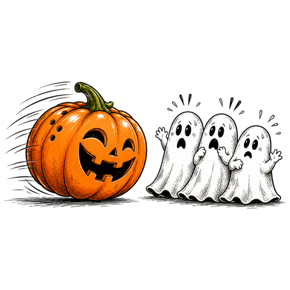 Funny Halloween Pumpkin Ghosts PNG