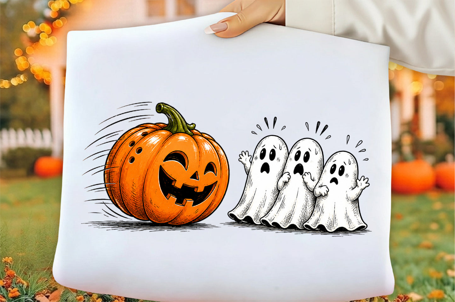 Funny Halloween Pumpkin Ghosts PNG