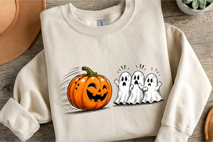 Funny Halloween Pumpkin Ghosts PNG
