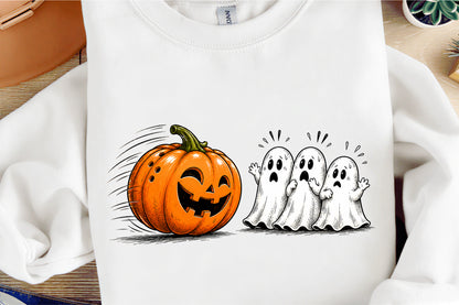 Funny Halloween Pumpkin Ghosts PNG
